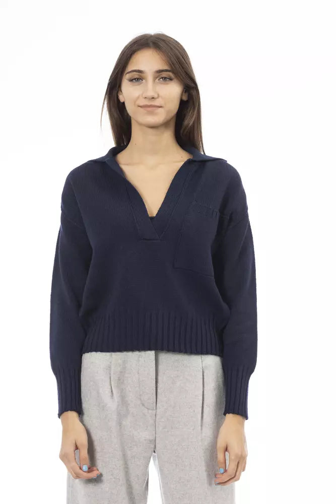 Γυναικείο πουλόβερ Alpha Studio Blue Wool