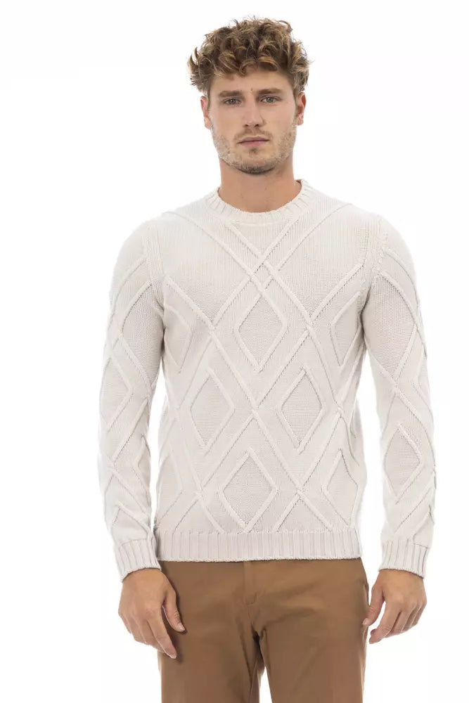 Ανδρικό πουλόβερ Alpha Studio Beige Merino