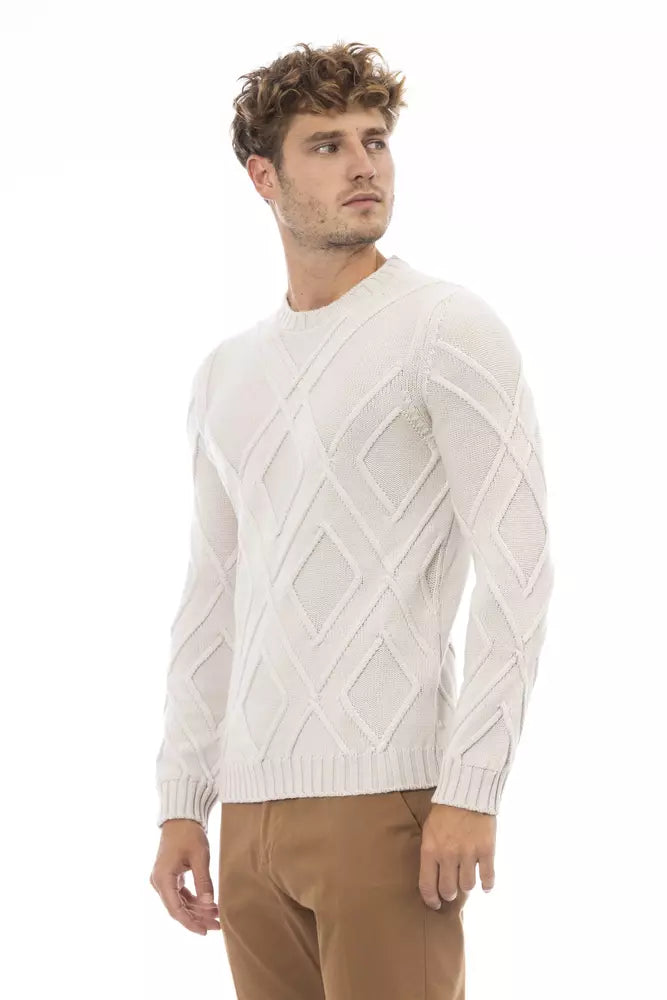 Ανδρικό πουλόβερ Alpha Studio Beige Merino