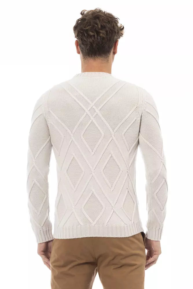 Ανδρικό πουλόβερ Alpha Studio Beige Merino