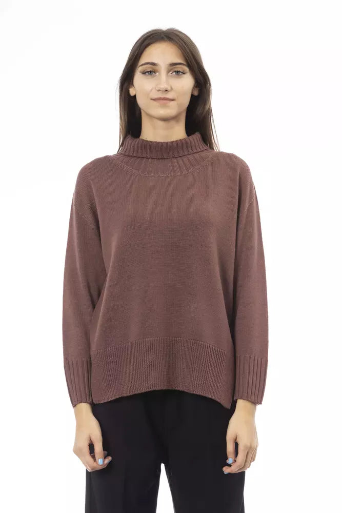 Γυναικείο πουλόβερ Alpha Studio Καφέ Merino Wool