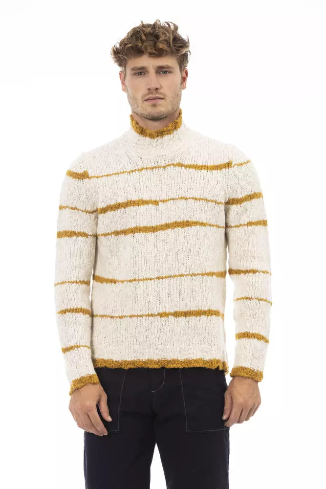 Ανδρικό πουλόβερ Alpha Studio Beige Acetate