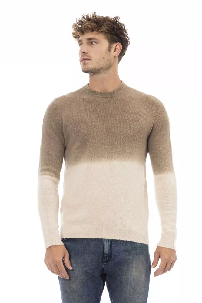 Ανδρικό πουλόβερ Alpha Studio Beige Alpaca