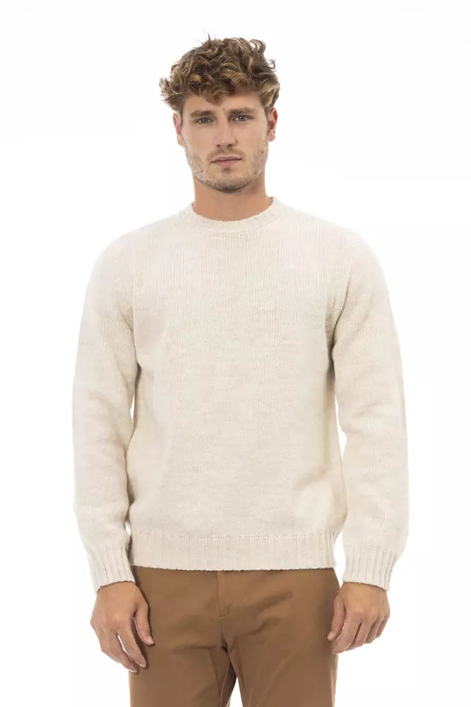 Ανδρικό πουλόβερ Alpha Studio Beige Alpaca