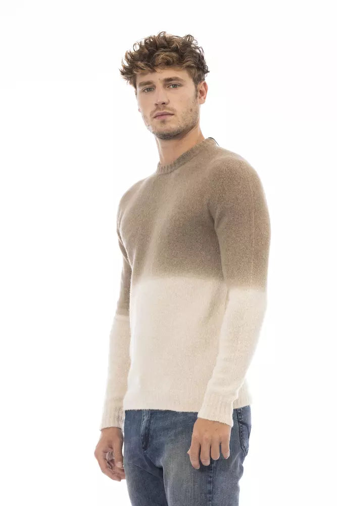 Ανδρικό πουλόβερ Alpha Studio Beige Alpaca