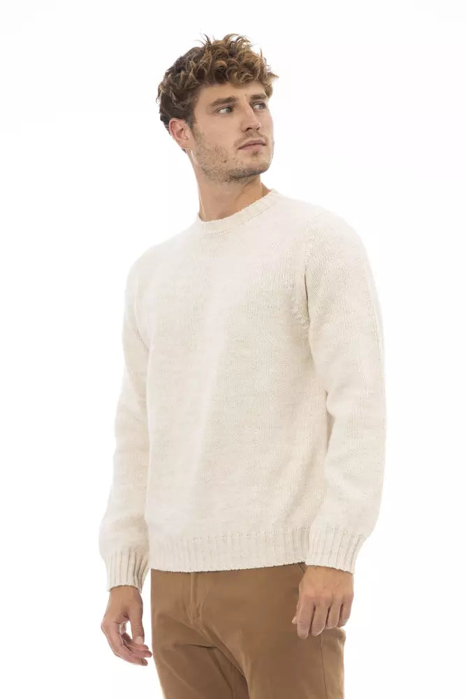 Ανδρικό πουλόβερ Alpha Studio Beige Alpaca