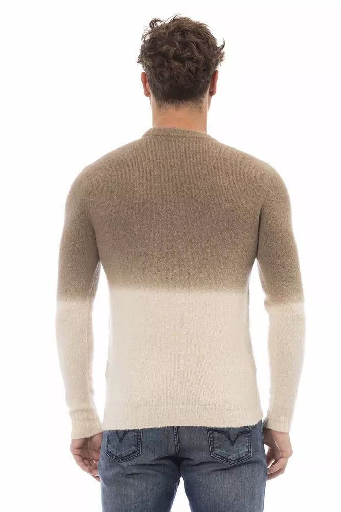 Ανδρικό πουλόβερ Alpha Studio Beige Alpaca