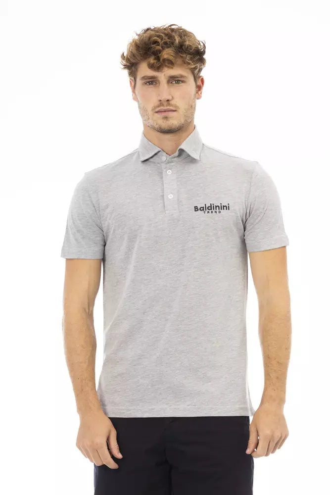 Baldinini Trend Grey Cotton Men Polo