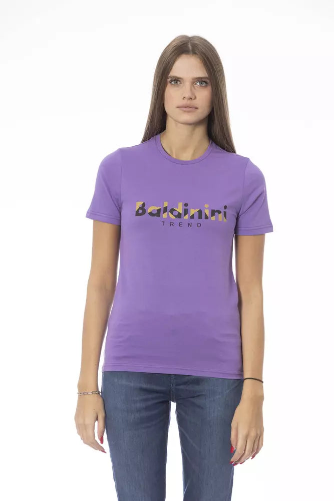 Γυναικείο μπλουζάκι Baldinini Trend Purple Cotton