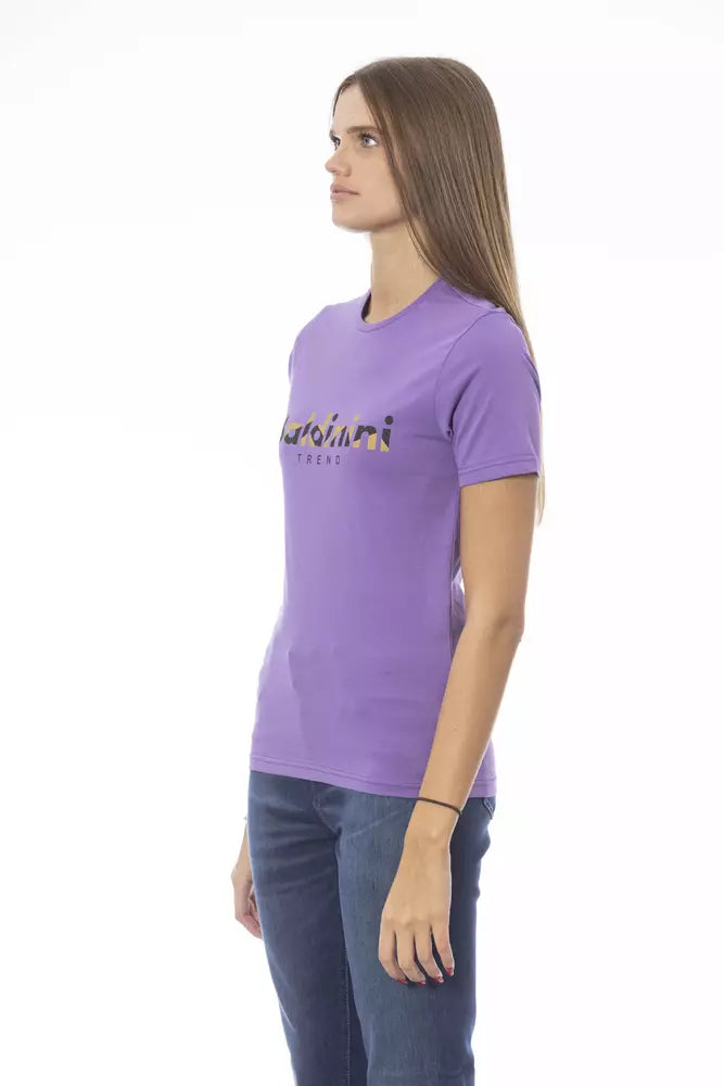 Γυναικείο μπλουζάκι Baldinini Trend Purple Cotton