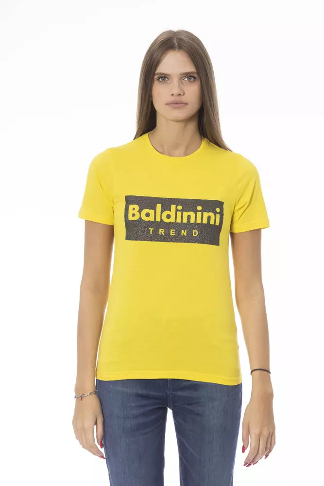 Baldinini Trend Κίτρινο βαμβακερό γυναικείο T-shirt