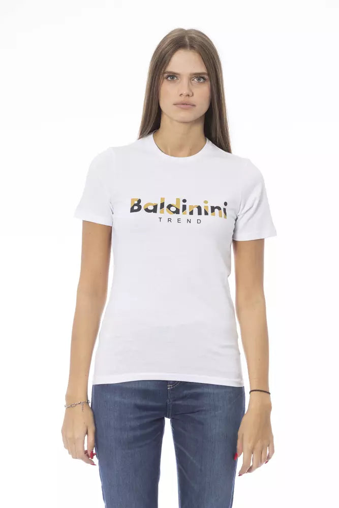 Γυναικείο μπλουζάκι Baldinini Trend λευκό βαμβακερό