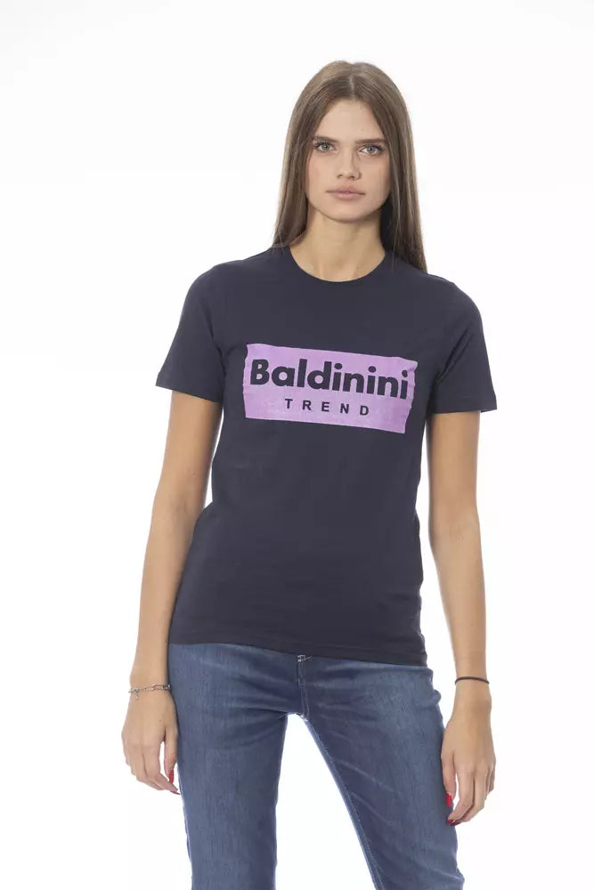 Γυναικείο μπλουζάκι Baldinini Trend μπλε βαμβακερό