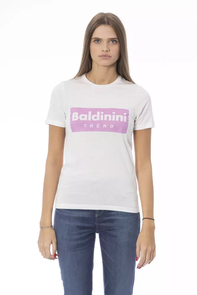 Γυναικείο μπλουζάκι Baldinini Trend λευκό βαμβακερό