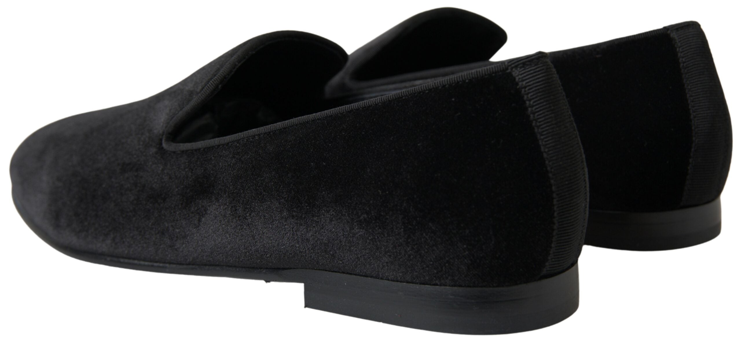 Dolce &amp; Gabbana Elegant Velvet Black Loafers για άνδρες