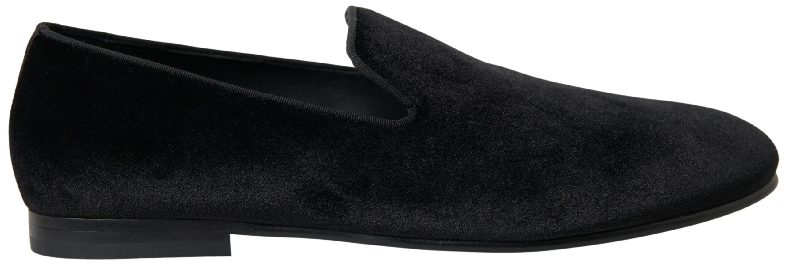 Dolce &amp; Gabbana Elegant Velvet Black Loafers για άνδρες