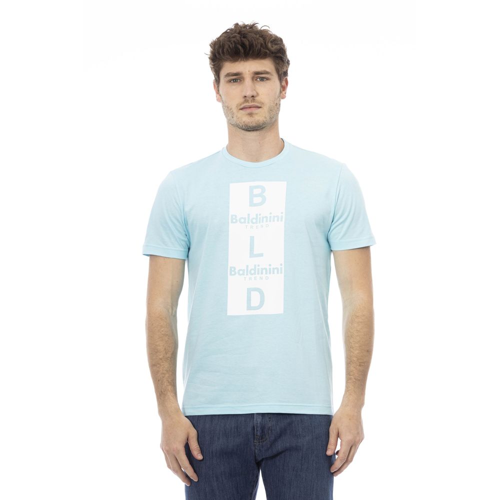 Ανδρικό μπλουζάκι Baldinini Trend Light Blue Cotton