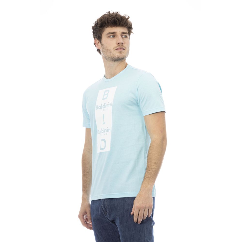 Ανδρικό μπλουζάκι Baldinini Trend Light Blue Cotton