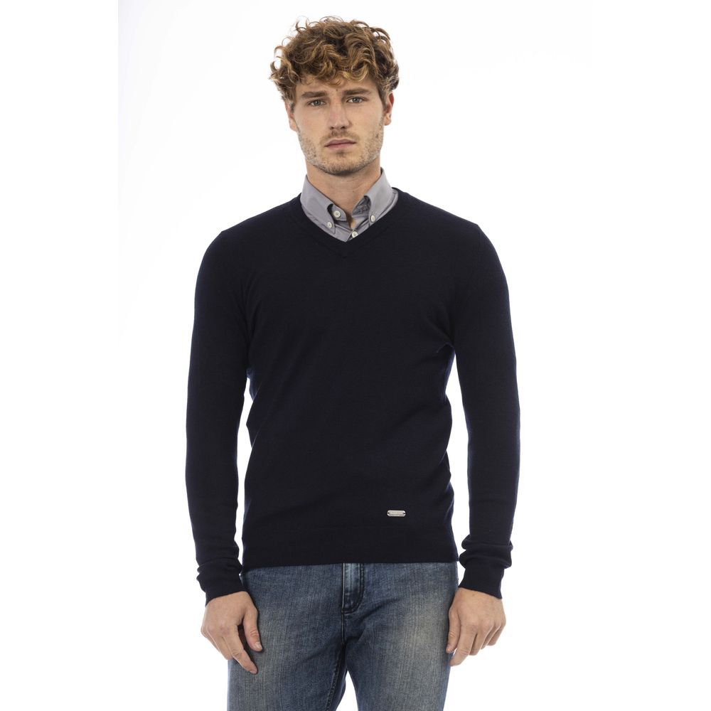 Ανδρικό πουλόβερ Baldinini Trend Blue Wool