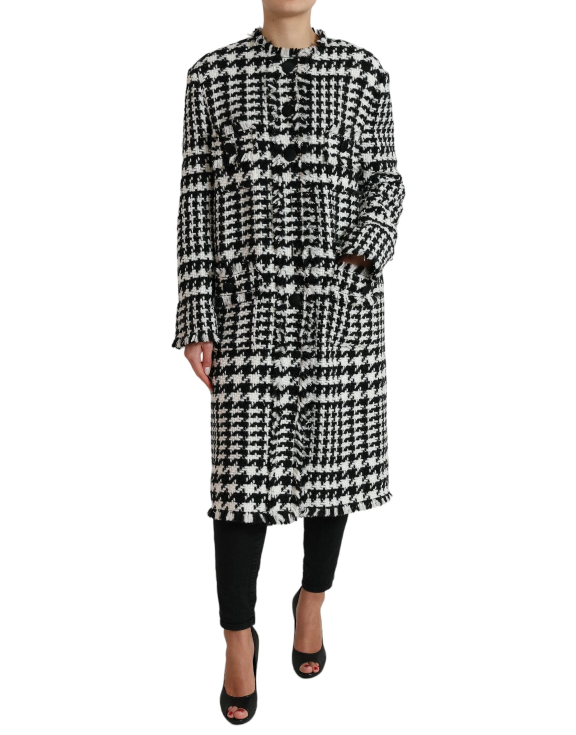 Dolce &amp; Gabbana Κομψή μακρυά καμπαρντίνα Houndstooth