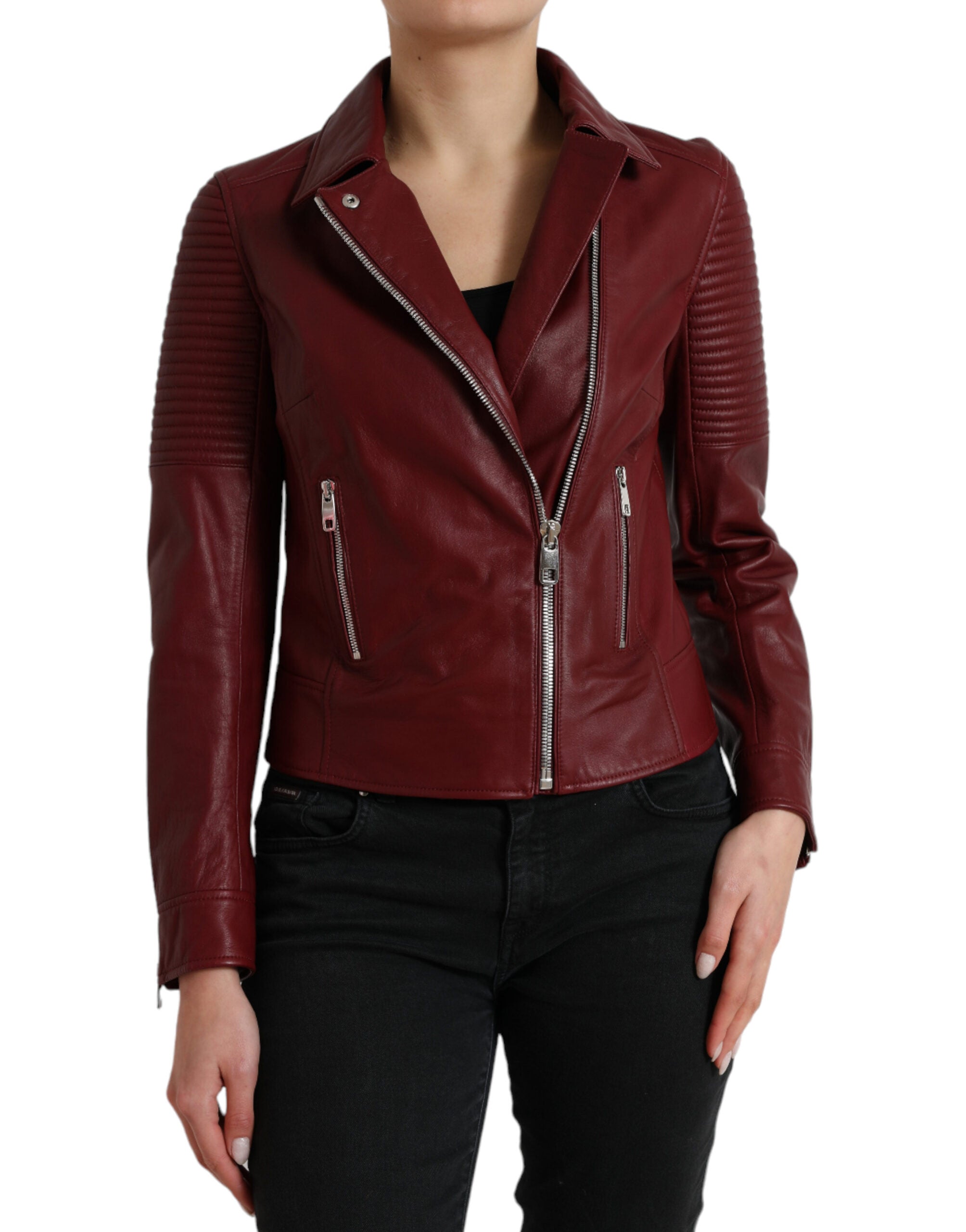 Δερμάτινο μπουφάν Dolce &amp; Gabbana Bordeaux Biker