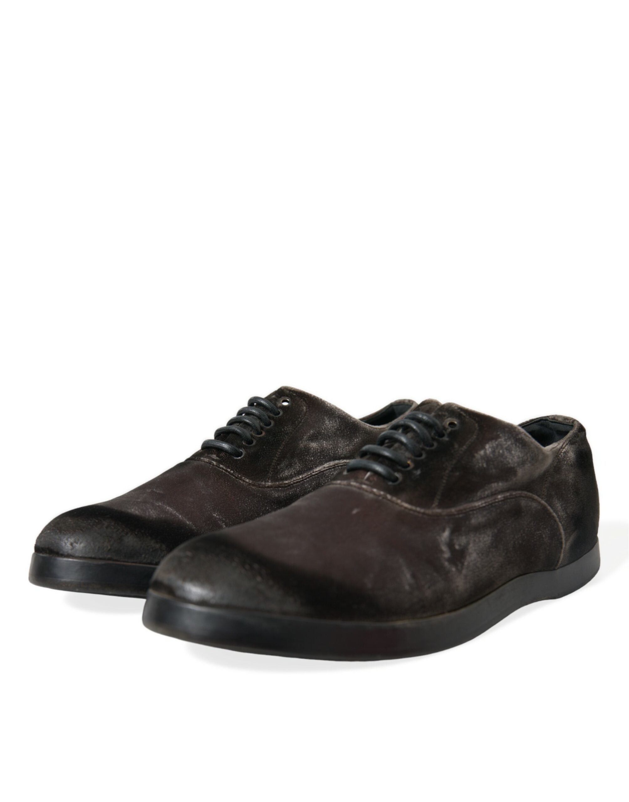 Dolce &amp; Gabbana Κομψά, καφέ βελούδινα παπούτσια Oxford με κορδόνια