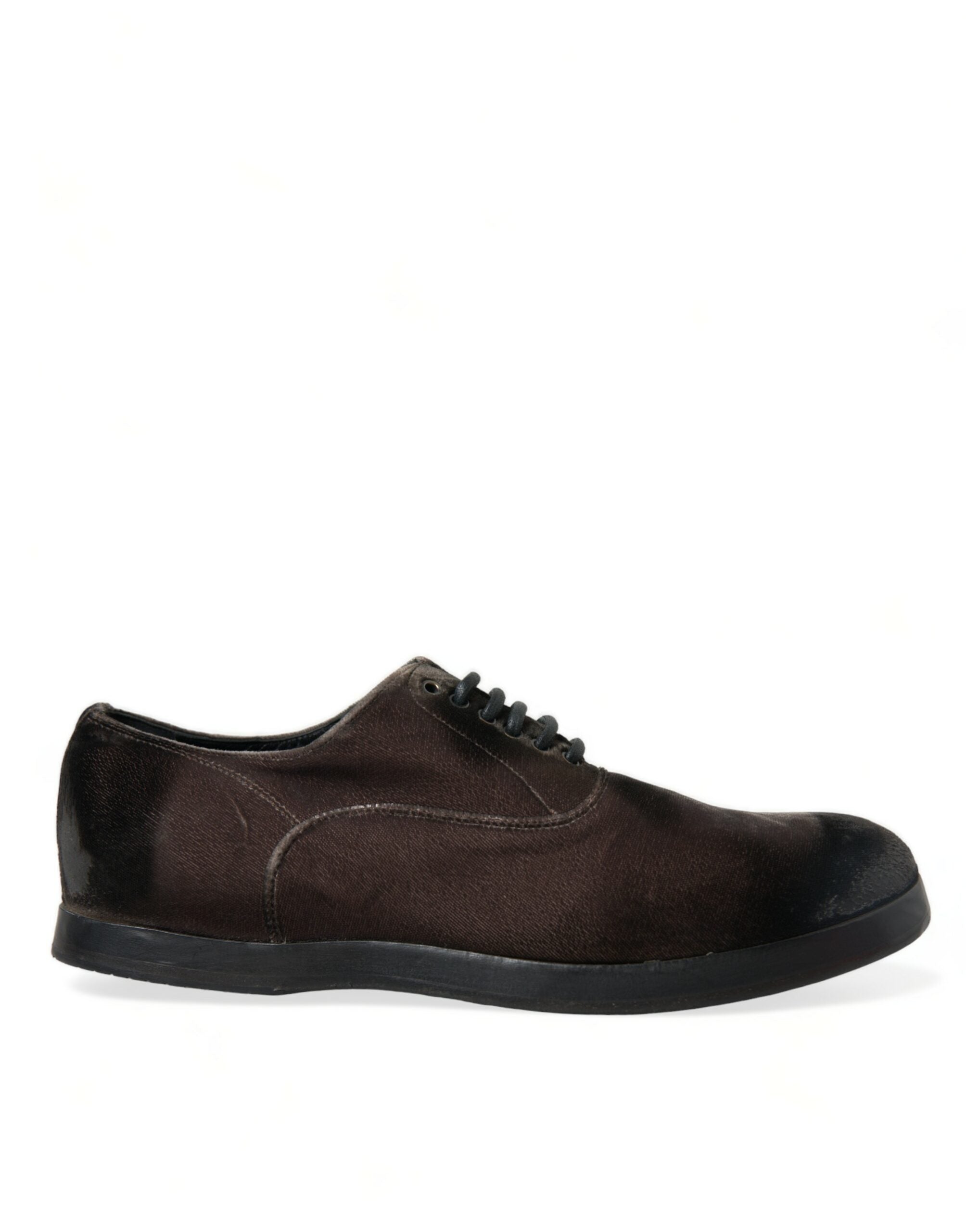 Dolce &amp; Gabbana Κομψά, καφέ βελούδινα παπούτσια Oxford με κορδόνια