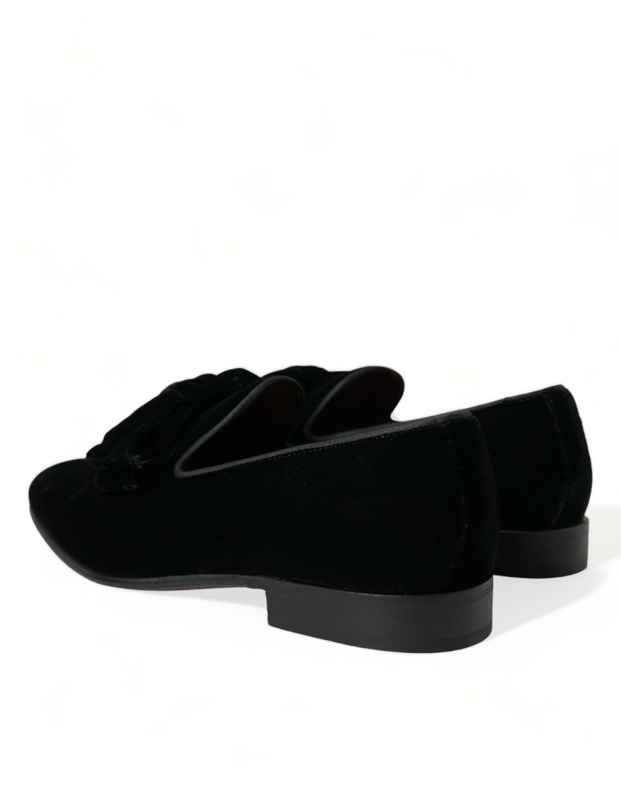 Dolce &amp; Gabbana Elegant Black Velvet Loafers - Ανδρικά Υποδήματα Πολυτελείας