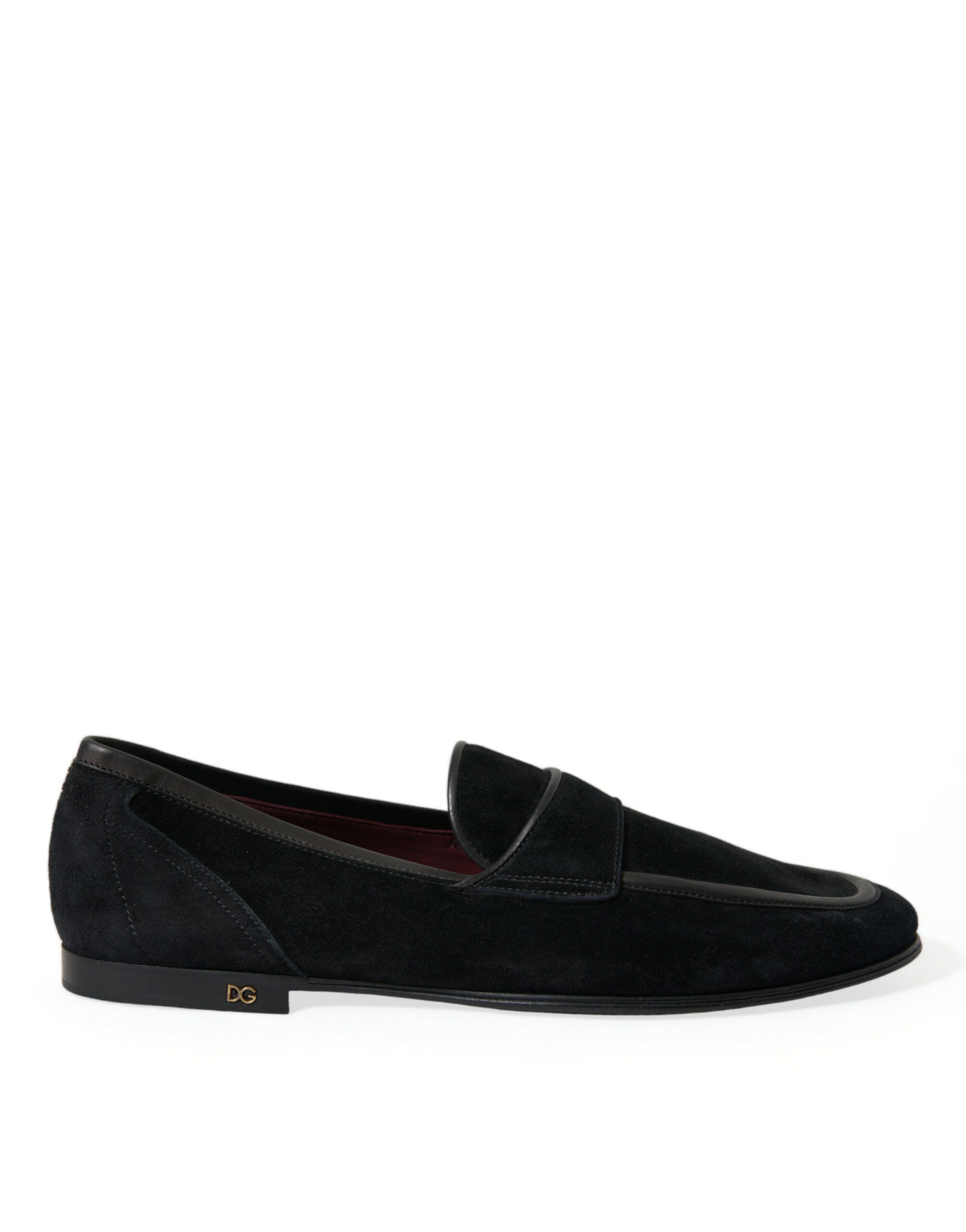 Dolce &amp; Gabbana Elegant Velvet Black Loafers για άνδρες