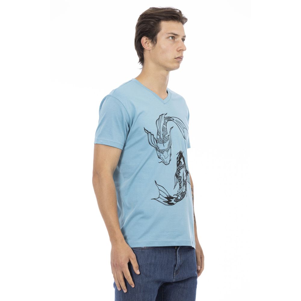 Ανδρικό μπλουζάκι Trussardi Action Light Blue Cotton