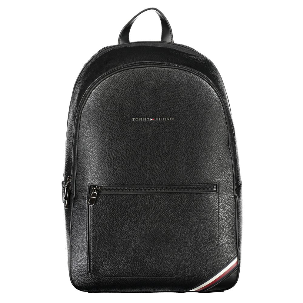 Κομψό μαύρο Urban σακίδιο πλάτης Tommy Hilfiger με λεπτομέρειες αντίθεσης