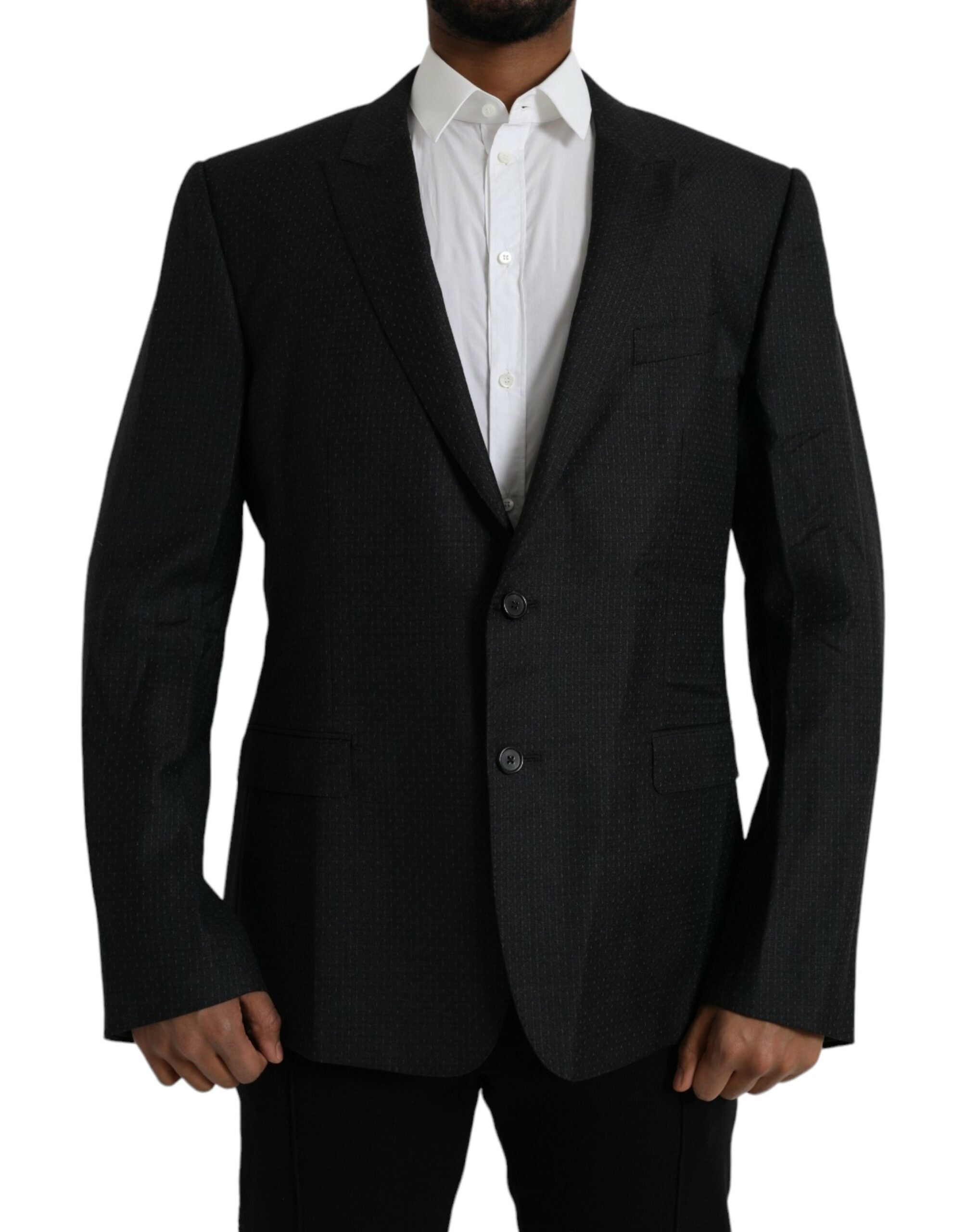 Dolce &amp; Gabbana Μαύρο μάλλινο MARTINI Blazer με μονό στήθος