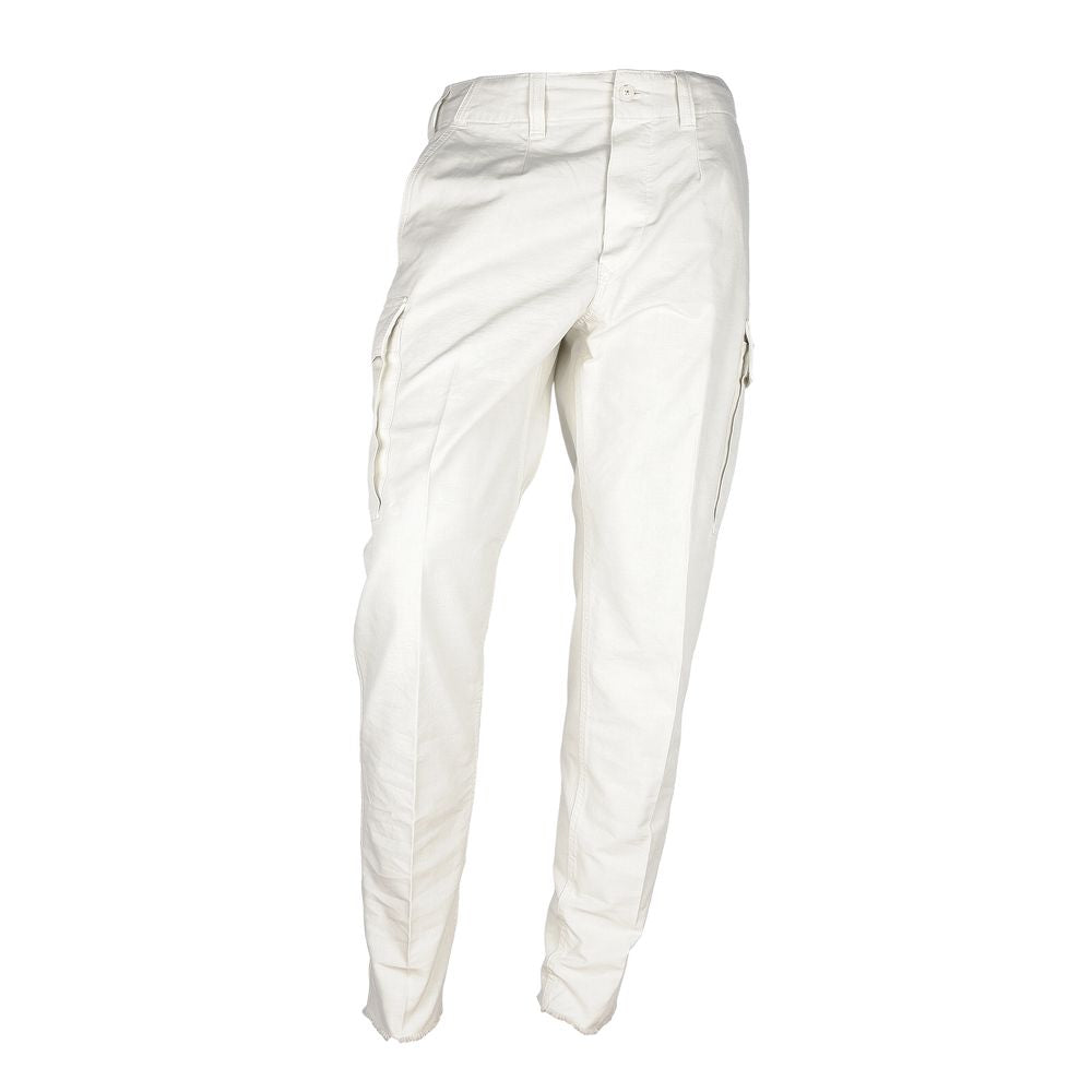 Ανδρικό παντελόνι Don The Fuller White Cotton