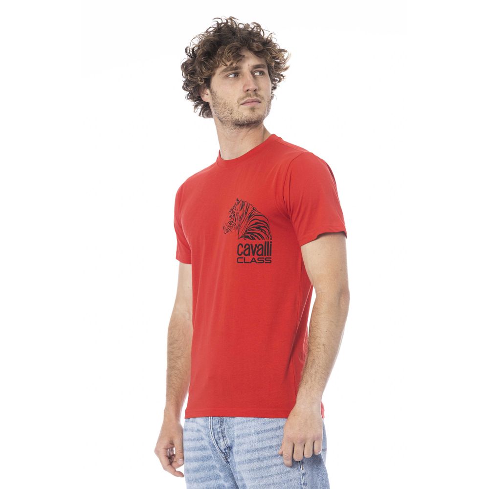 Ανδρικό μπλουζάκι Cavalli Class Red Cotton