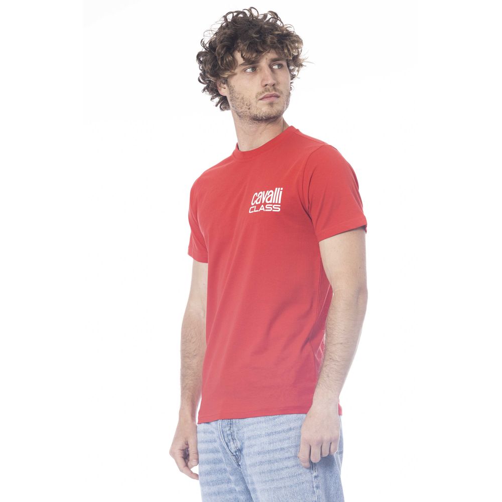 Ανδρικό μπλουζάκι Cavalli Class Red Cotton