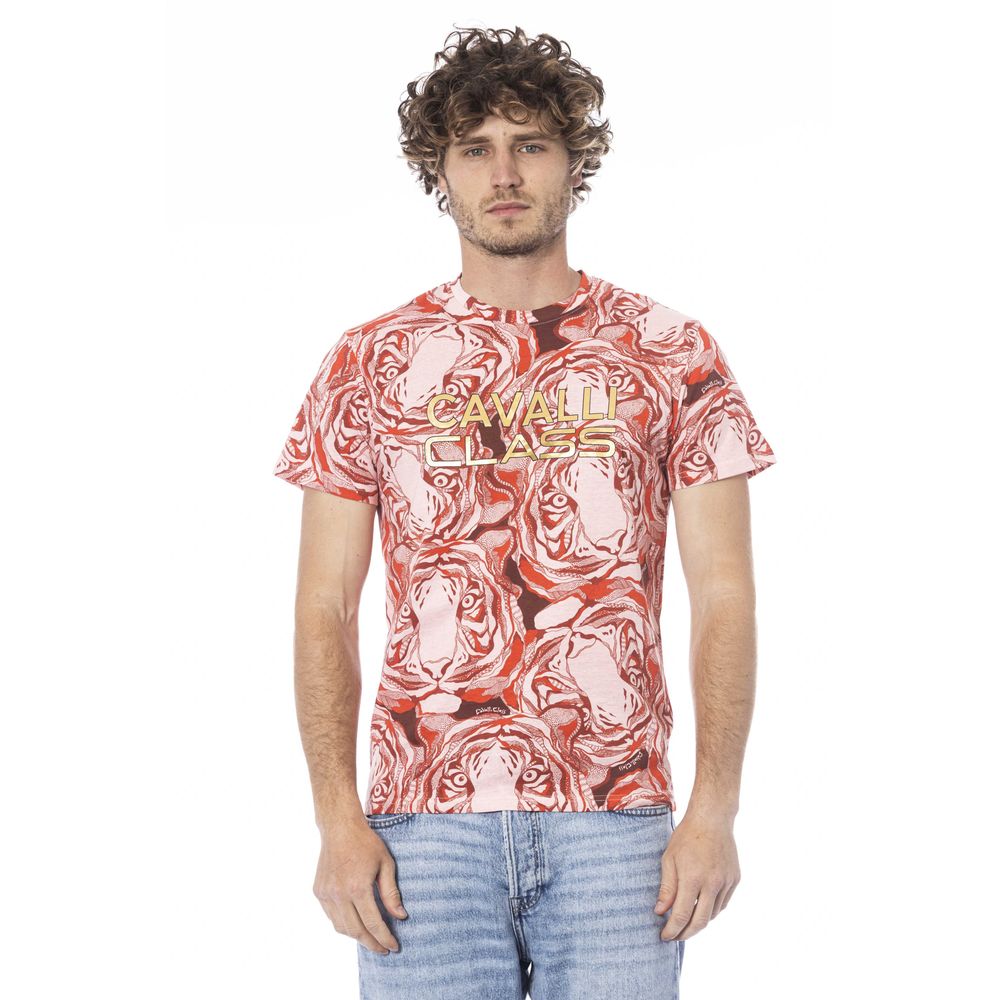 Ανδρικό μπλουζάκι Cavalli Class Red Cotton