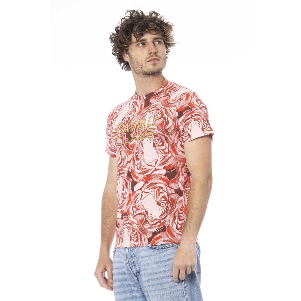 Ανδρικό μπλουζάκι Cavalli Class Red Cotton