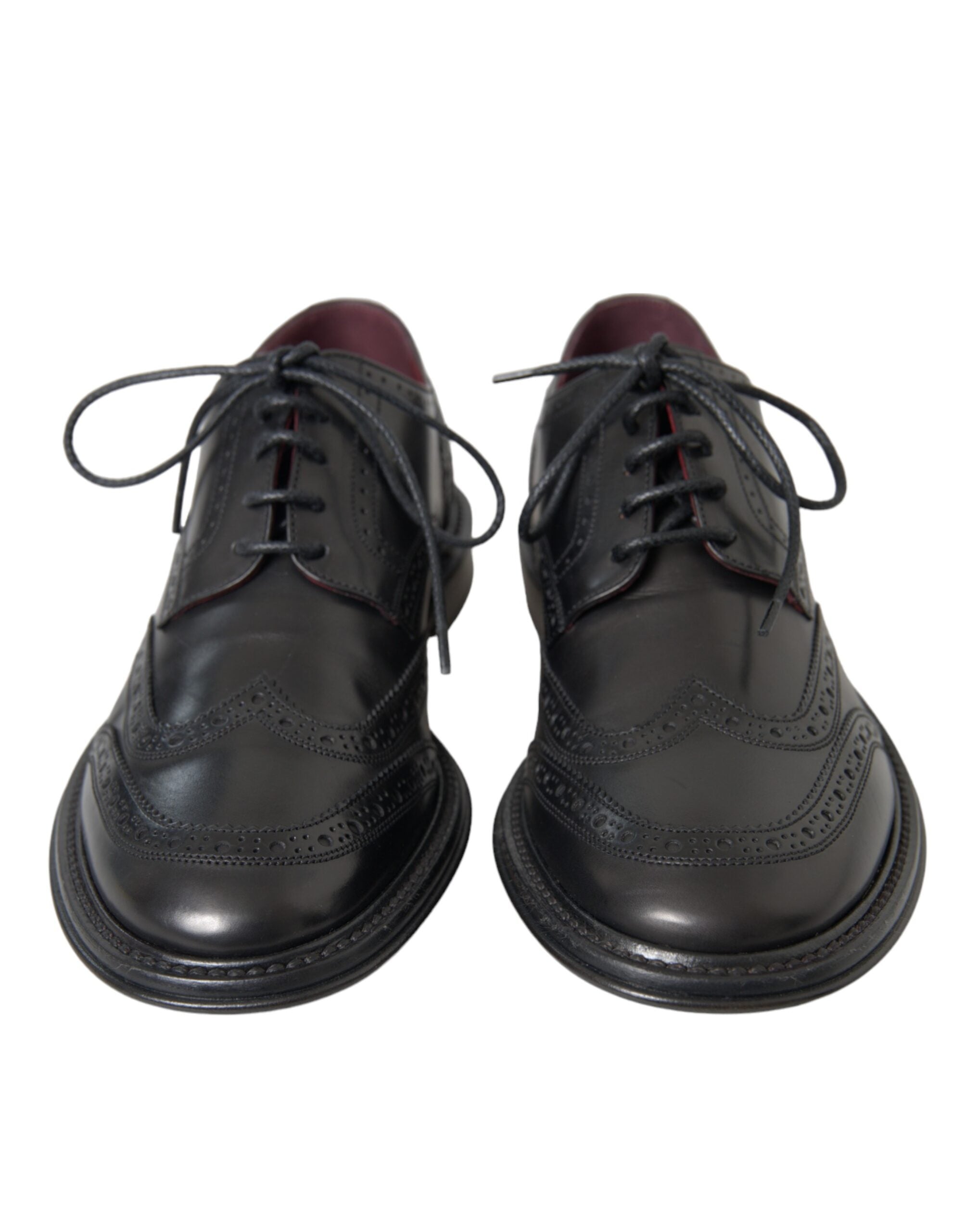 Dolce &amp; Gabbana Μαύρα δερμάτινα Oxford Wingtip Formal ανδρικά παπούτσια