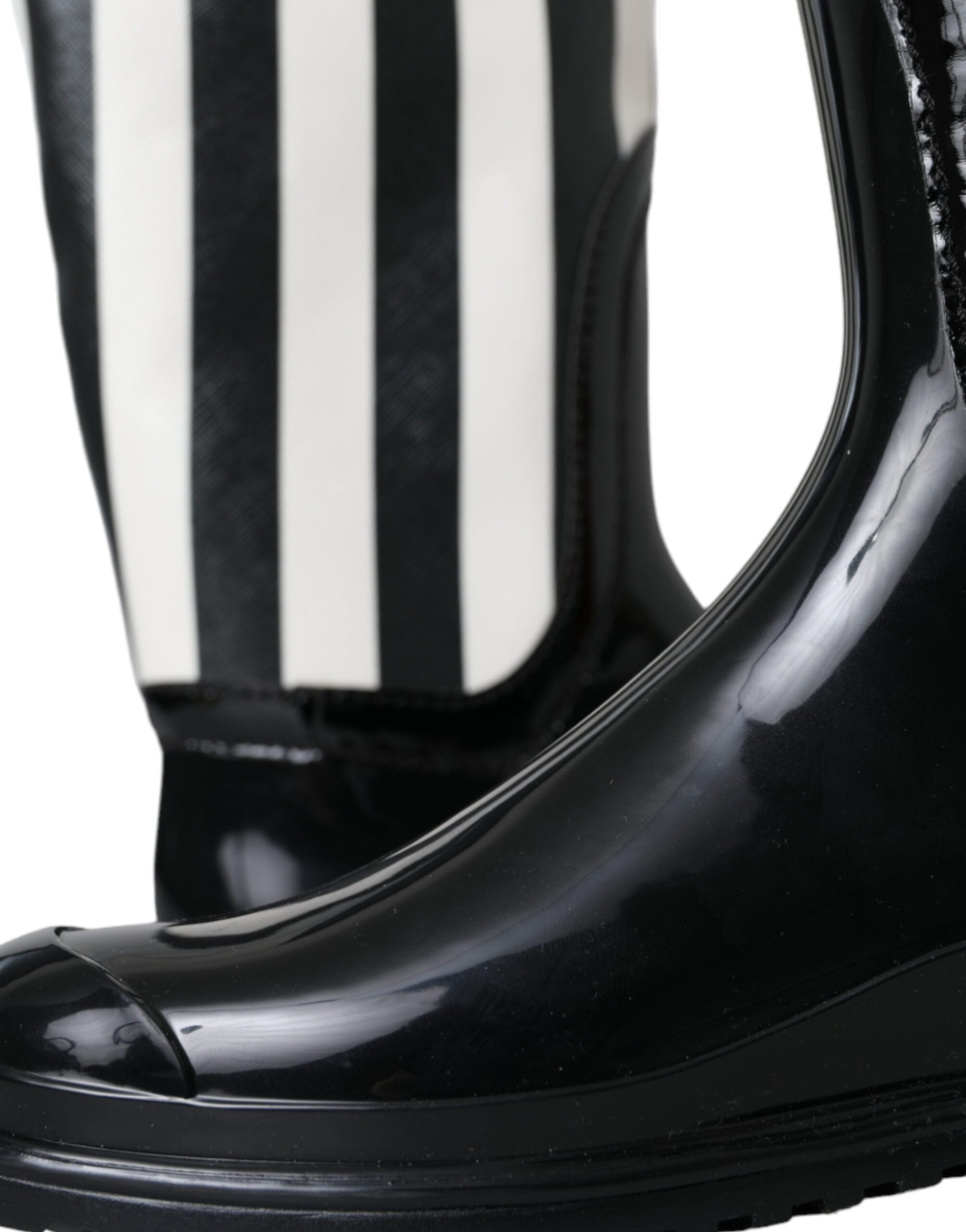 Παπούτσια Dolce &amp; Gabbana Black Rubber Knee ψηλά Flat μπότες
