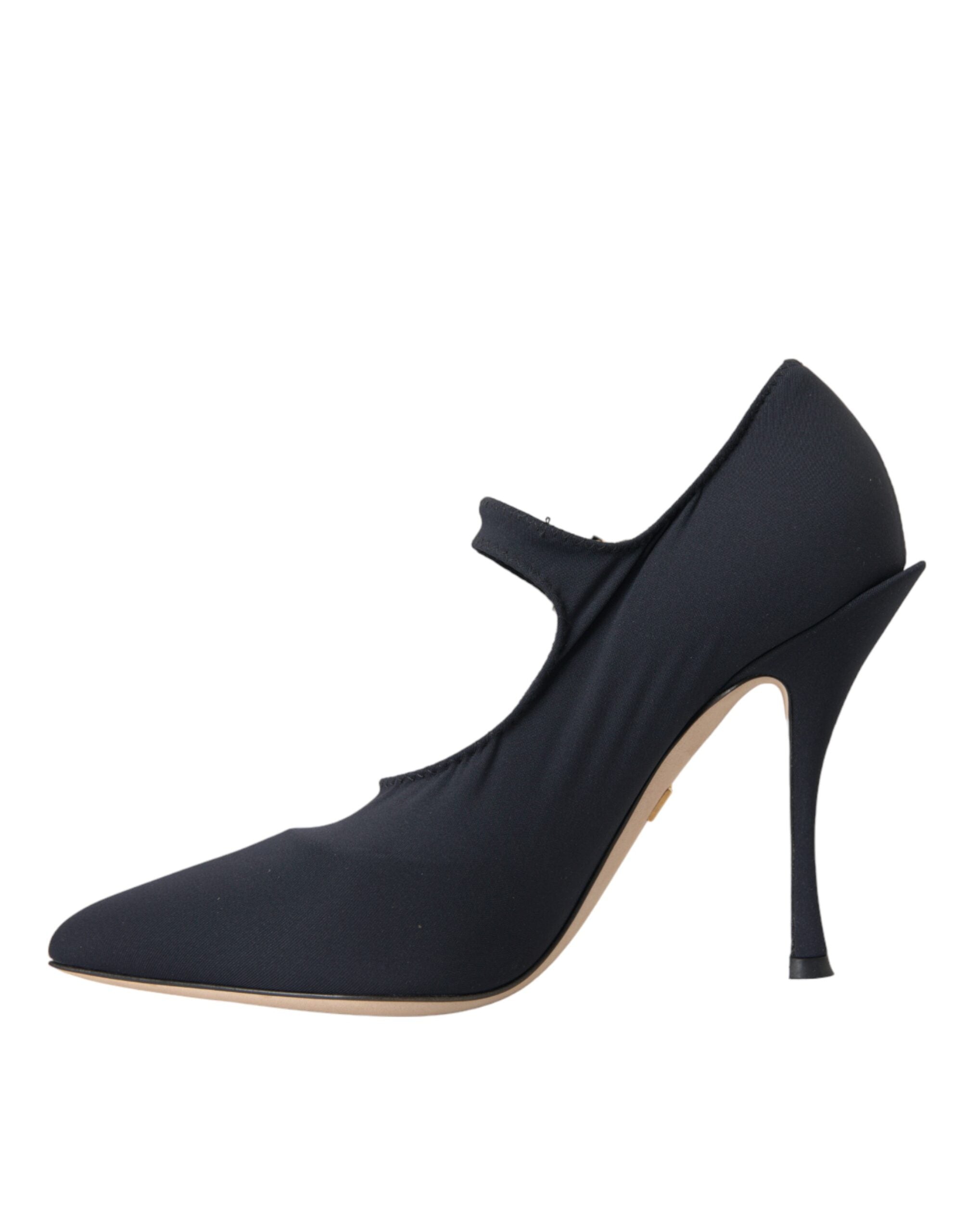 Παπούτσια Dolce &amp; Gabbana Black Mary Jane Jersey Crystal Pumps