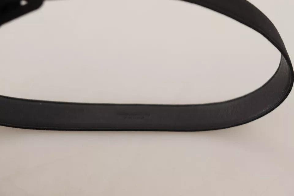 Ζώνη μέσης με αγκράφα Dolce &amp; Gabbana Black Velvet Leather Logo