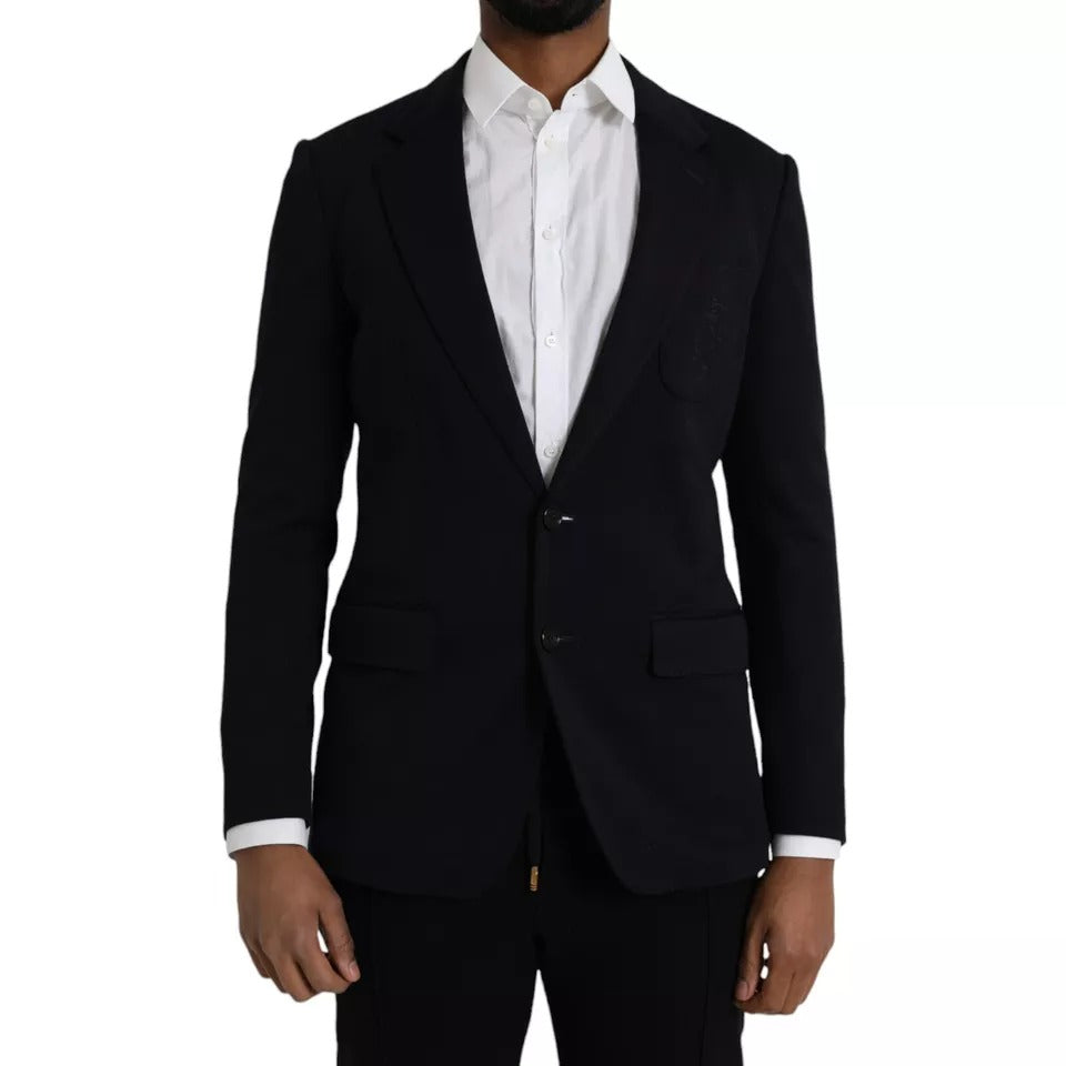 Dolce &amp; Gabbana Blue Wool Notch Single Breasted Blazer