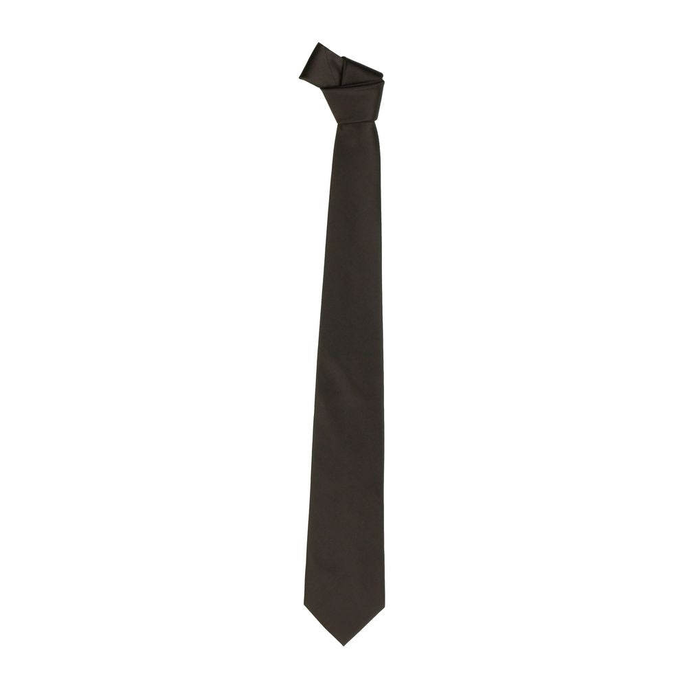 Emilio Romanelli Silk Point Pin Tie σε πολυτελές καφέ