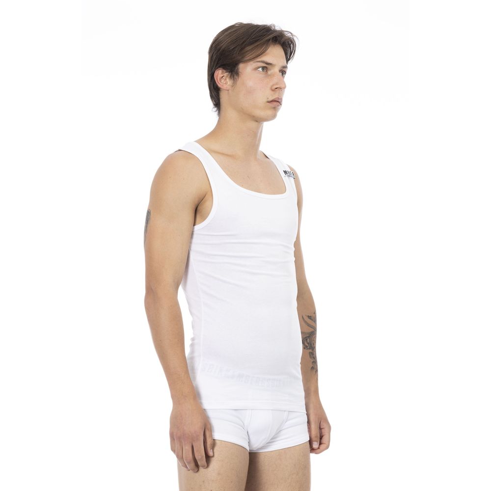Bikkembergs Λευκό βαμβακερό ανδρικό φανελάκι