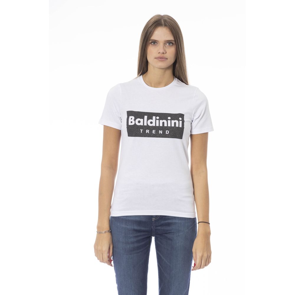Γυναικείο μπλουζάκι Baldinini Trend λευκό βαμβακερό