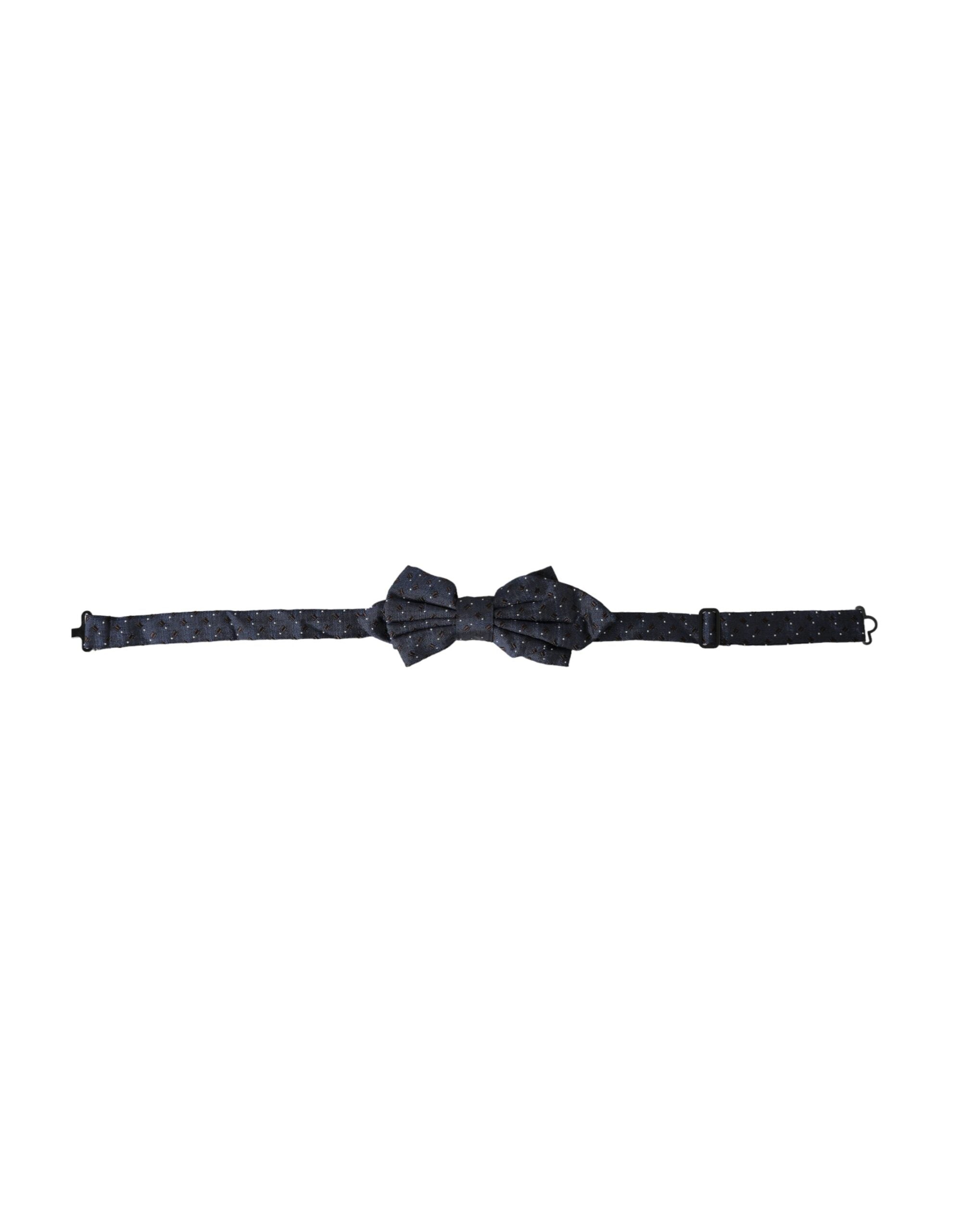 Ανδρικό παπιγιόν με ρυθμιζόμενο μοτίβο Dolce &amp; Gabbana Navy Blue Silk Papillon