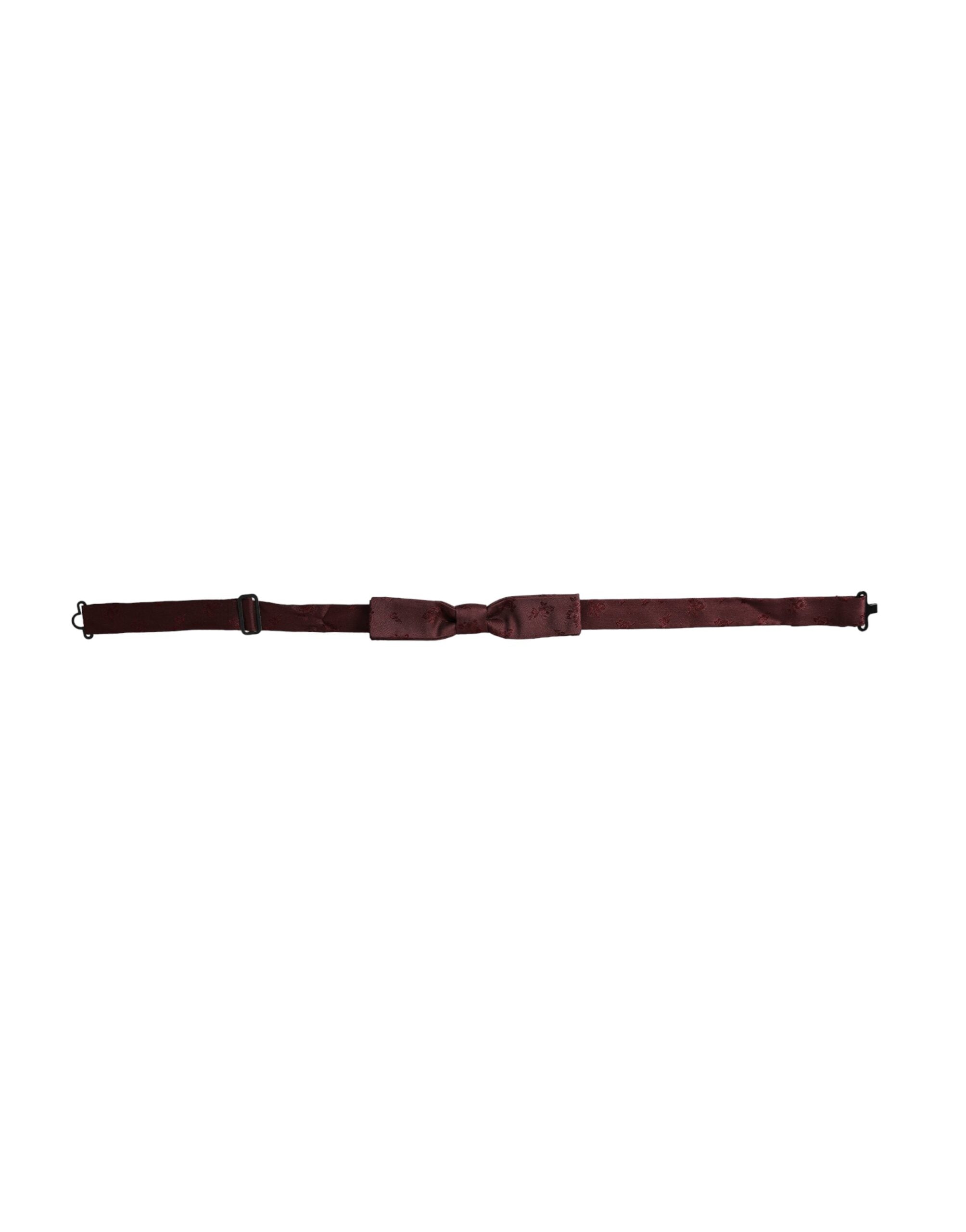 Ανδρικό παπιγιόν Dolce &amp; Gabbana Maroon με φλοράλ μεταξωτό ρυθμιζόμενο λαιμό