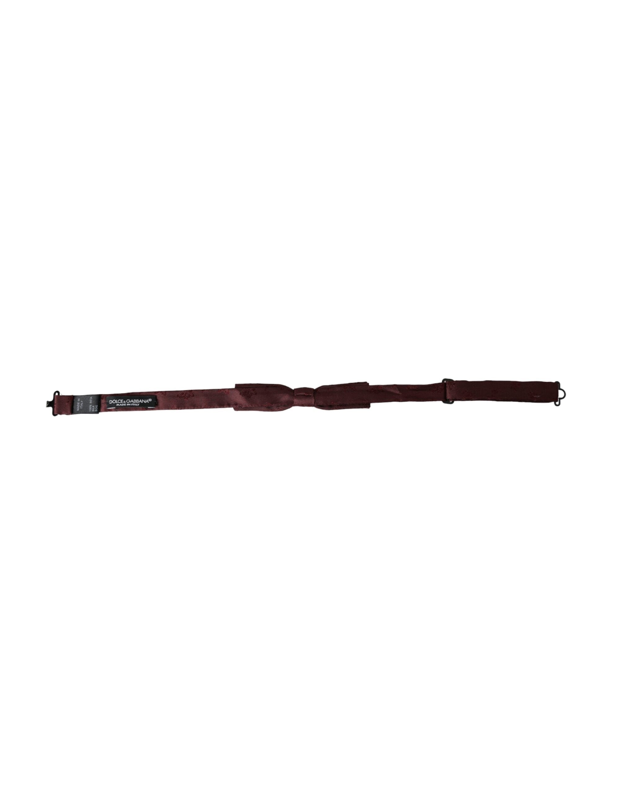 Ανδρικό παπιγιόν Dolce &amp; Gabbana Maroon με φλοράλ μεταξωτό ρυθμιζόμενο λαιμό