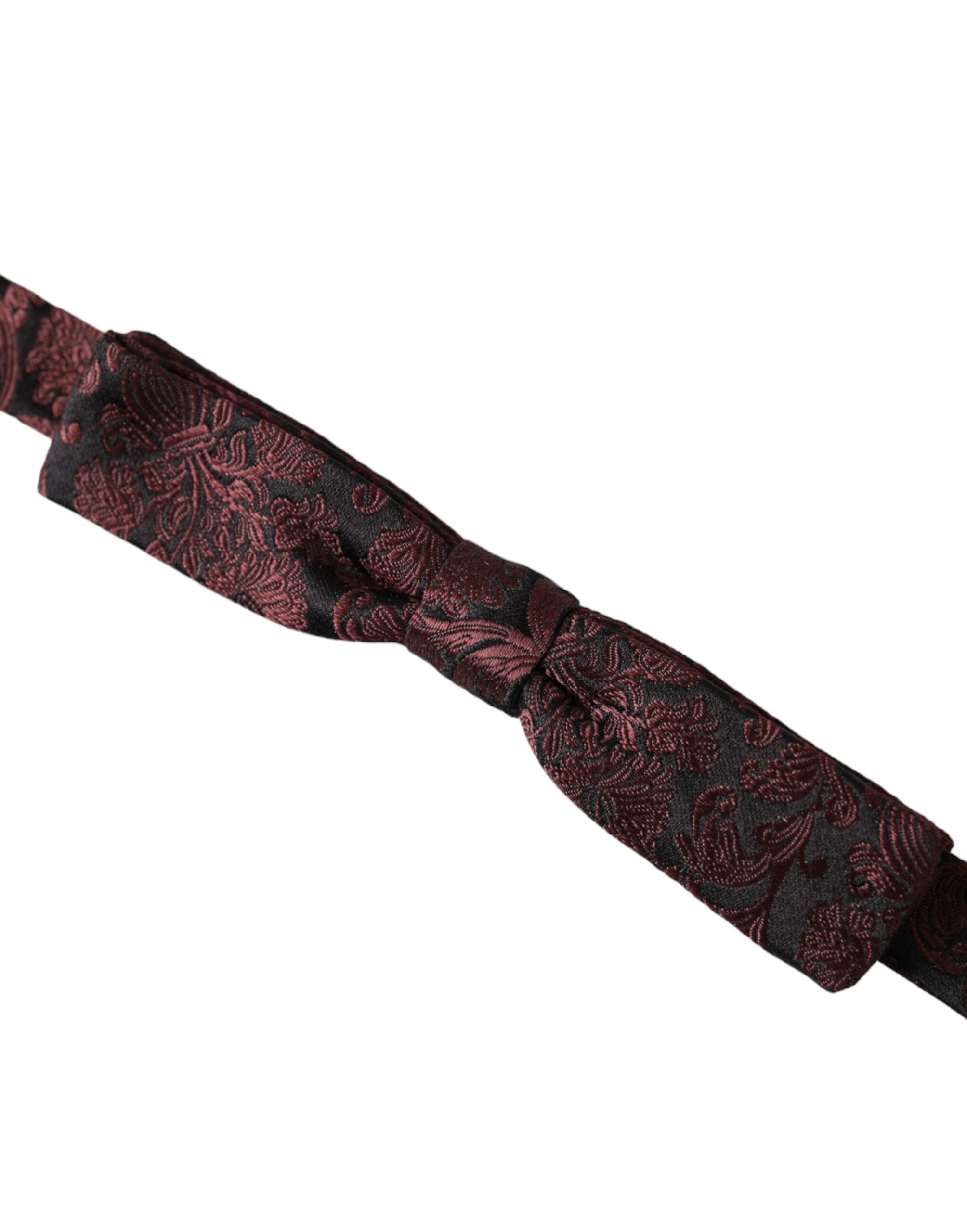 Ανδρικό παπιγιόν Dolce &amp; Gabbana Maroon με φλοράλ μεταξωτό ρυθμιζόμενο λαιμό