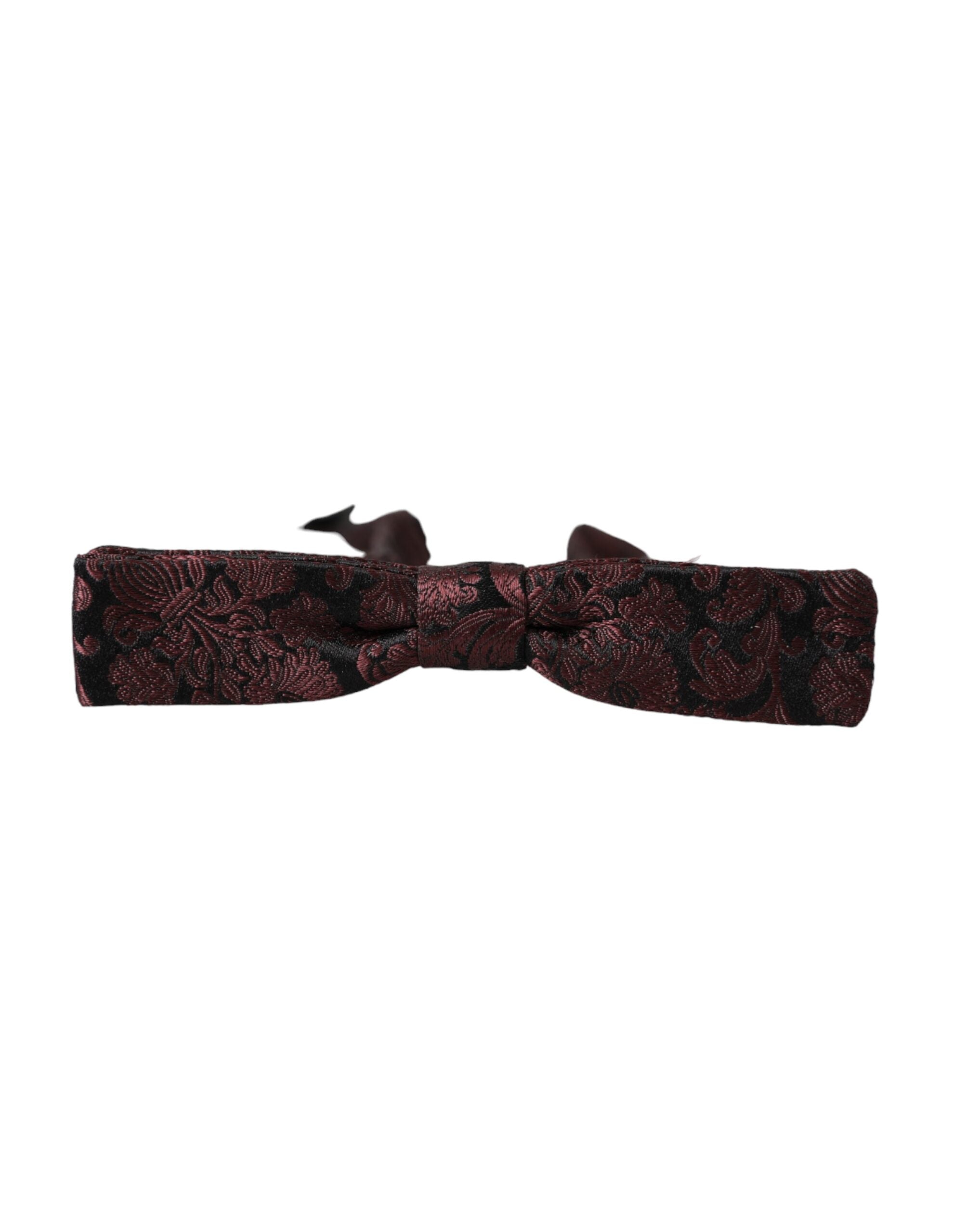 Ανδρικό παπιγιόν Dolce &amp; Gabbana Maroon με φλοράλ μεταξωτό ρυθμιζόμενο λαιμό